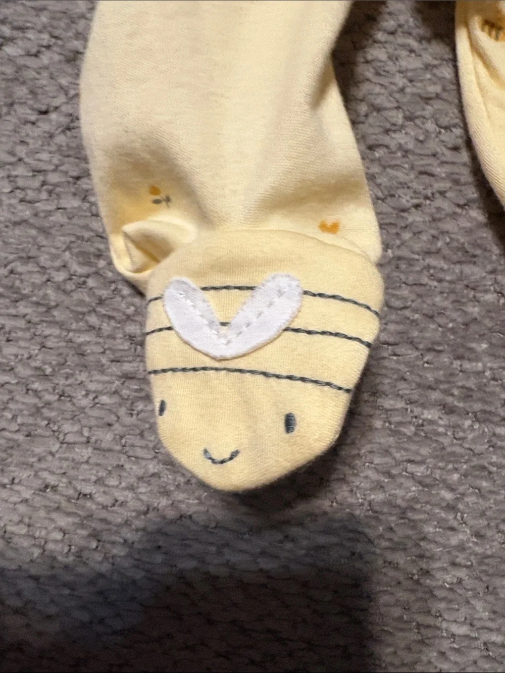 Carter's Light Yellow Bee Print Footed One-Piece